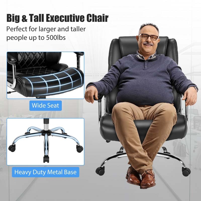 Eletriclife 500 Lbs Height Adjustable Office Chair with Metal Base